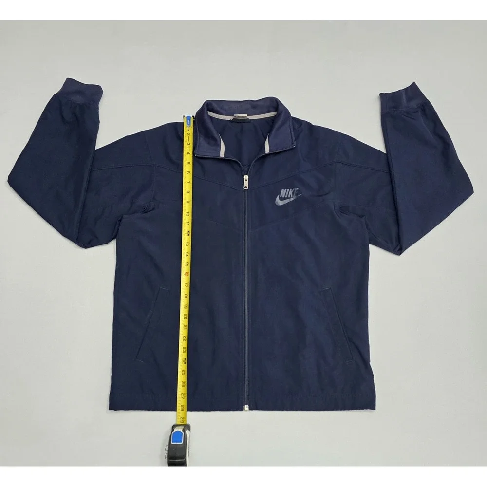 Nike Sportswear Navy Blue Full Zip Track Jacket Mens Lrg Mesh Lined Windbreaker